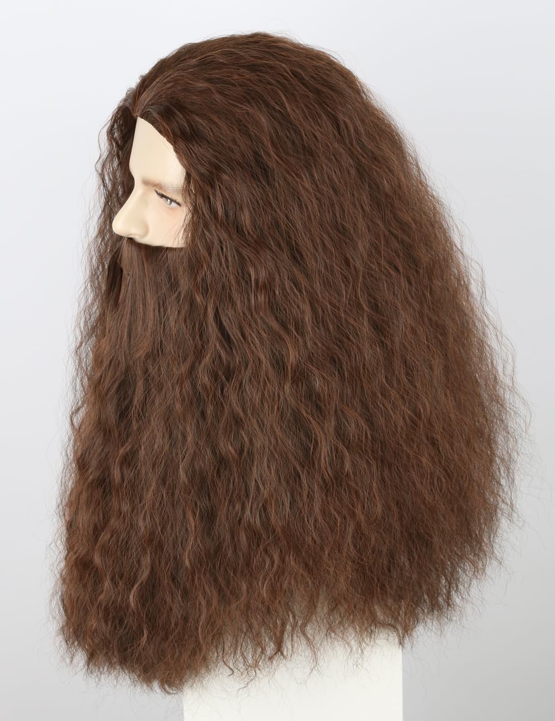 Topcosplay Men Wigs and Beard Long Staight Cosplay Halloween Costume Funny Wig Light Brown Wizard Wig - Image 2
