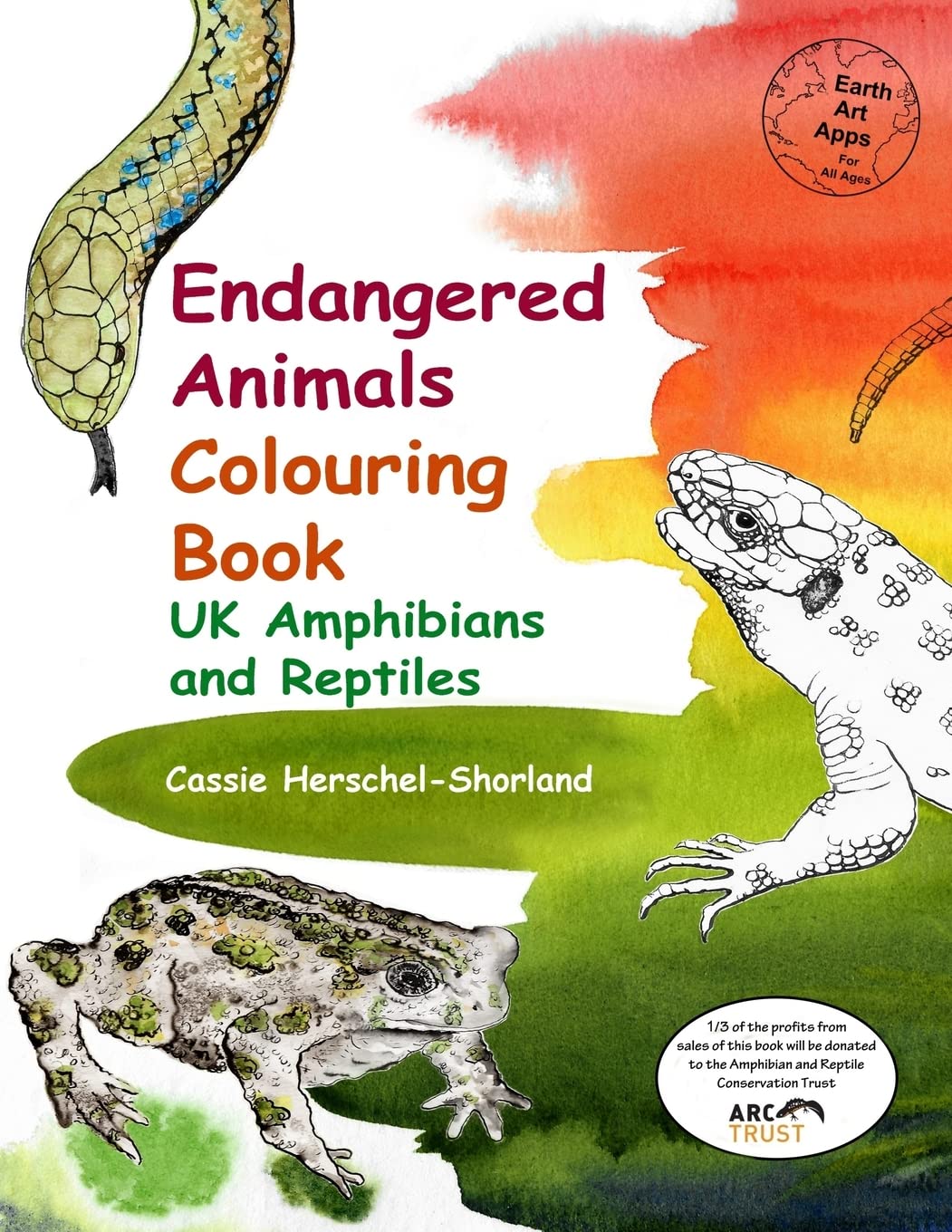 Endangered Animals Colouring Book: UK Amphibians and Reptiles (Earth Art Apps)