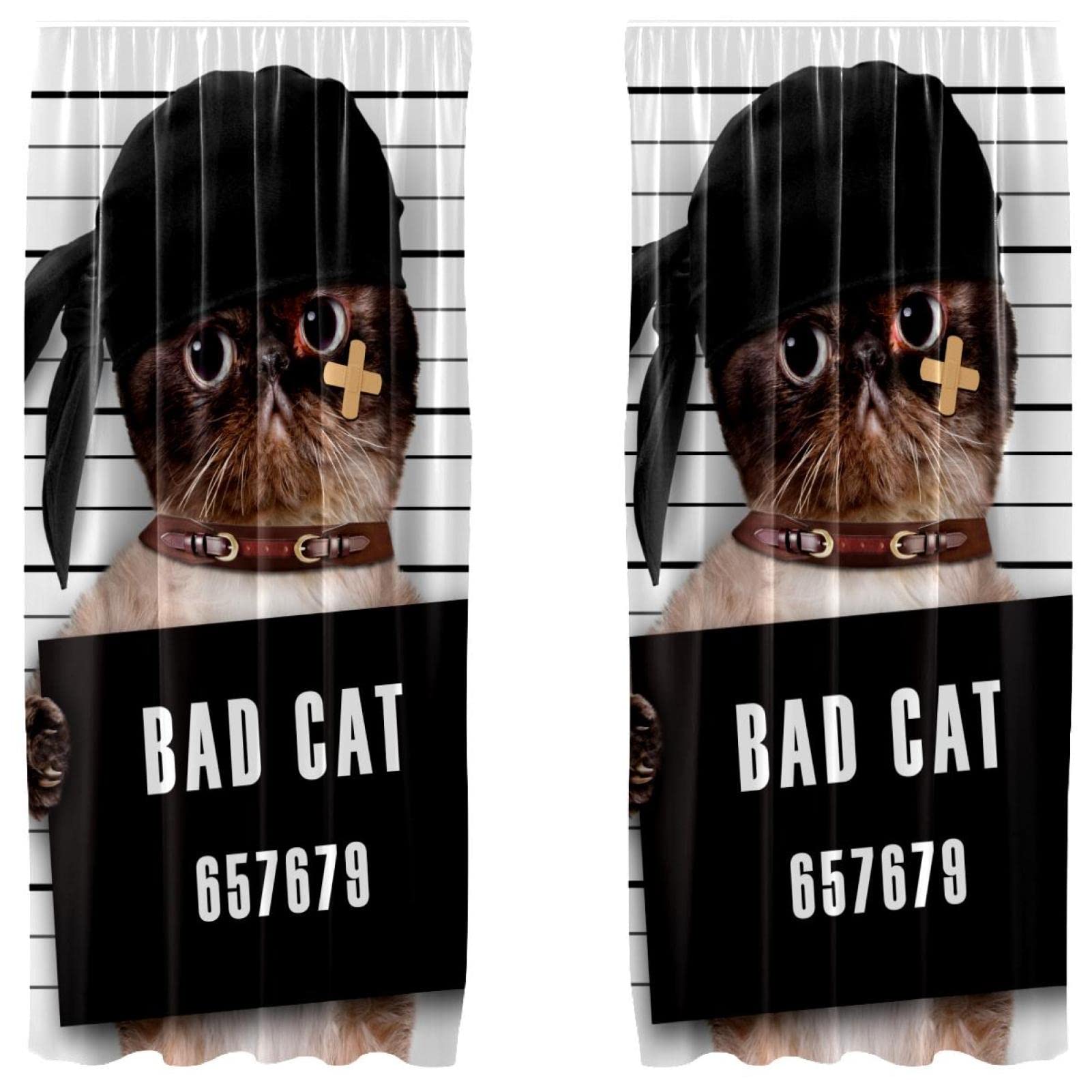 Rideaux de salon Bad Cat 139x213 cm aux finitions soignées