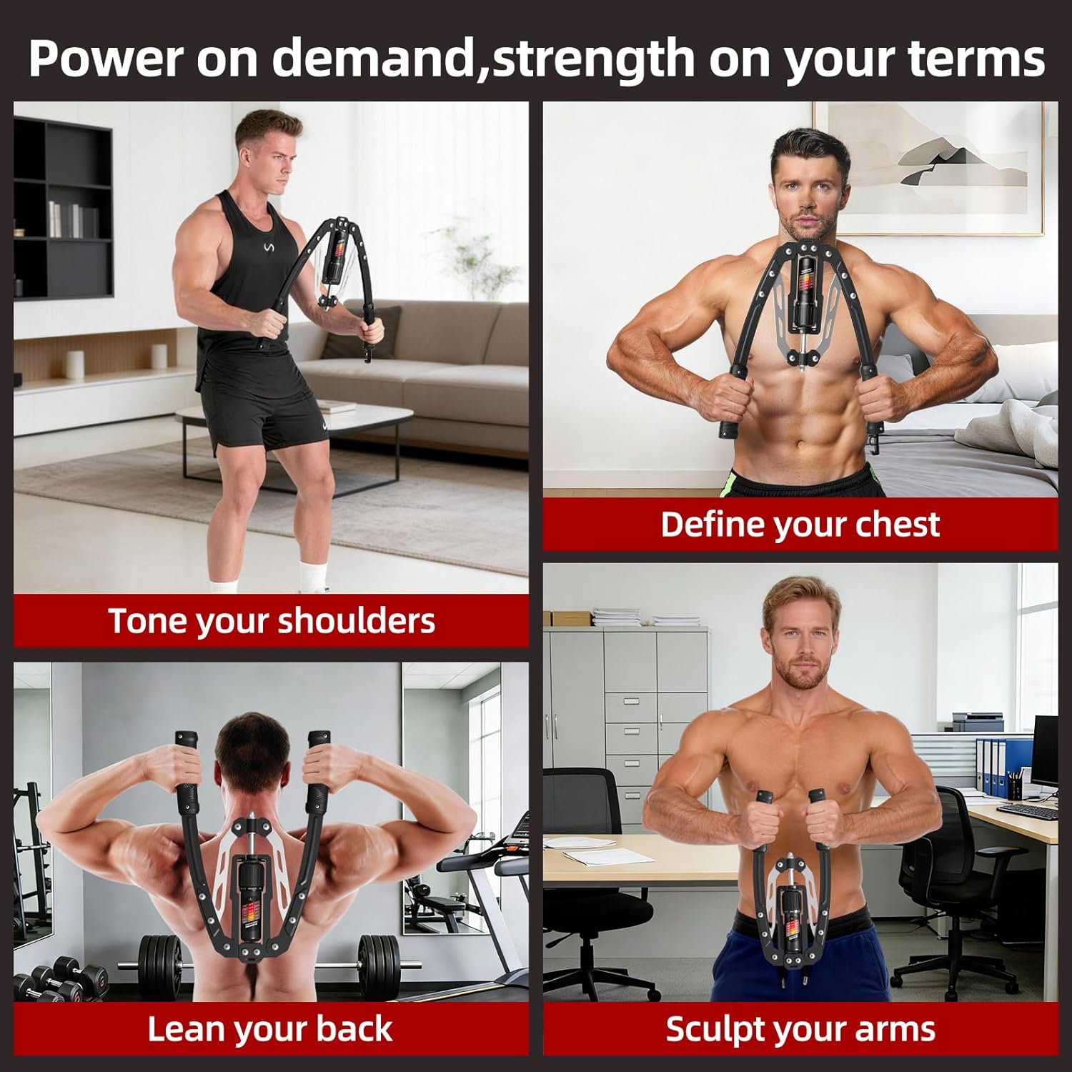 SoftGym Twister Arm Chest Trainer Exerciser Workout Equipment,Adjustable 22-470lbs Hydraulic Power,Home Chest Expander Machine,Home Gym Workout Equipment for Upper Body Strength Training