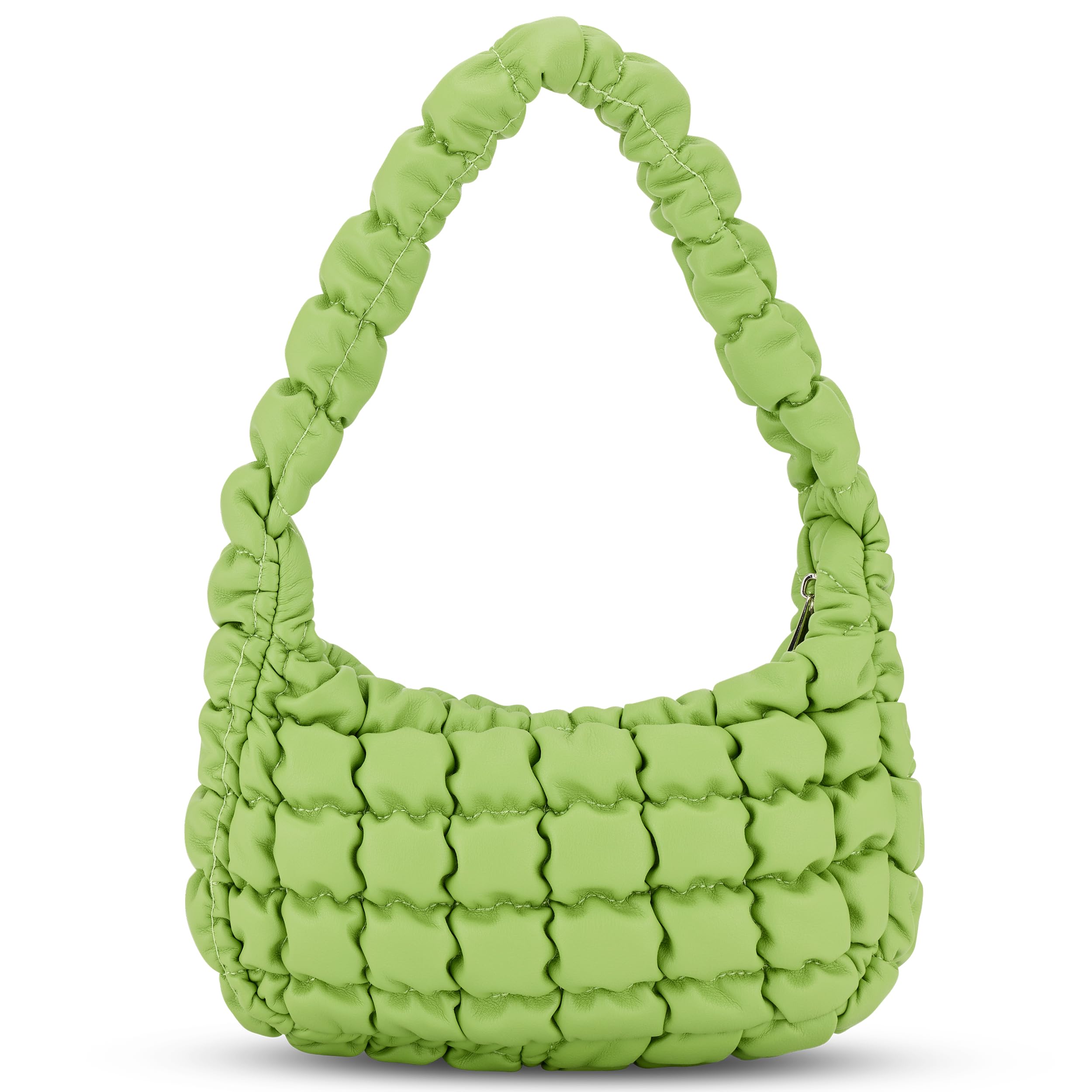 Expatrié Bolso de Hombro Mujer Verde - Pippa Small - Everyday Puffer Bag - Y2K Bolso Acolchado para Universidad, Trabajo, Ocio - Puffy Hobo Bag de Piel Sintética