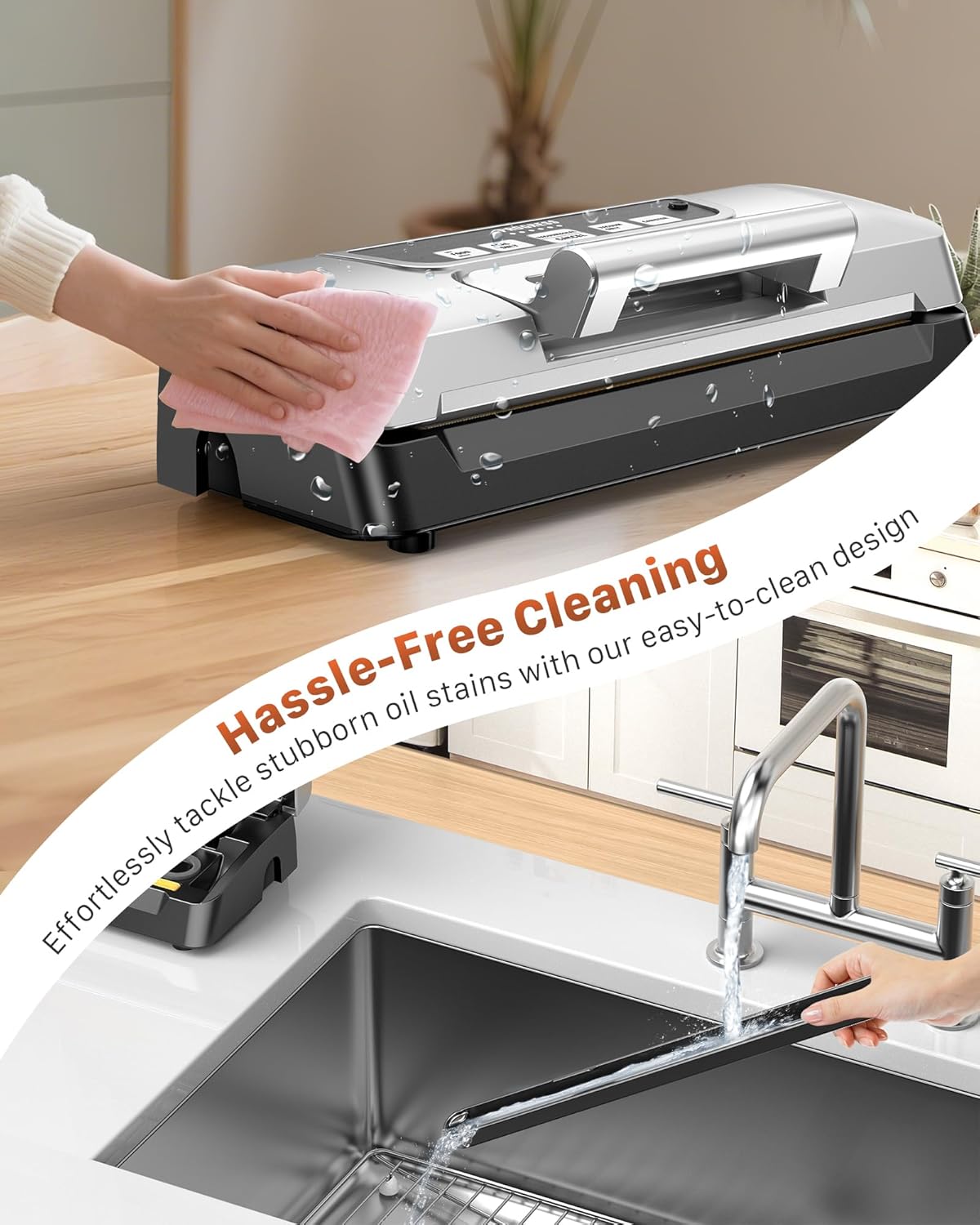 Upgraded Vacuum Sealer Machine for Food, Potane Double Pump Food Vacuum Saver with Smart LED Status Display, Built-in Safety Cutter&Guided Seal Bar, Dual Moist/Dry Mode, Fully Start Kit Bags