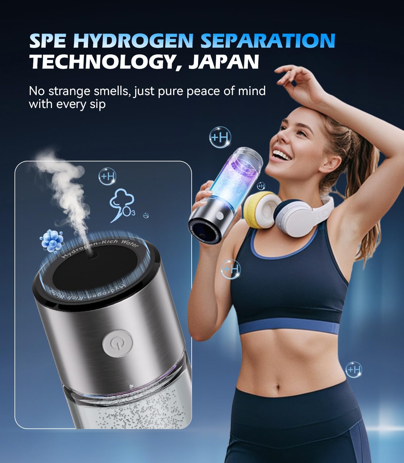 6.0 Upgrade Hydrogen Water Bottle & Hydrogen Absorption 【SGS Certification - 5000PPB】 Hydrogen Water Bottle 【NO.1-24-Hour Hydrogen Lock】 2026 SPE PEM Technique, Double Hydrogen Content - Sliver