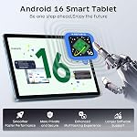11 Inch Tablet Android 16 with Keyboard, 24GB RAM + 256GB ROM (2TB Expand), T7250 Octa-Core, 1920x1200 IPS FHD Display, 16MP+8MP Dual Camera, Gemini AI, GPS, 2.4G/5G WiFi, 8000mAh, Widevine L1