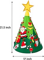 Vista 3 de JOYIN Árbol de Navidad de pared de fieltro 3D con adornos colgantes, decoraciones de Navidad, regalos para niños y niños pequeños