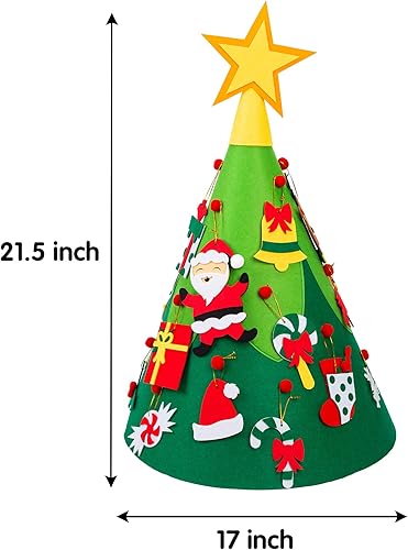 Miniatura 3 de JOYIN Árbol de Navidad de pared de fieltro 3D con adornos colgantes, decoraciones de Navidad, regalos para niños y niños pequeños
