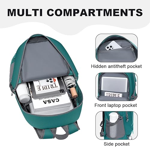 Miniatura 10 de Mochila plegable ligera para viajes, mochila de senderismo de 45 L, mochila para hombres y mujeres, mochila plegable impermeable grande