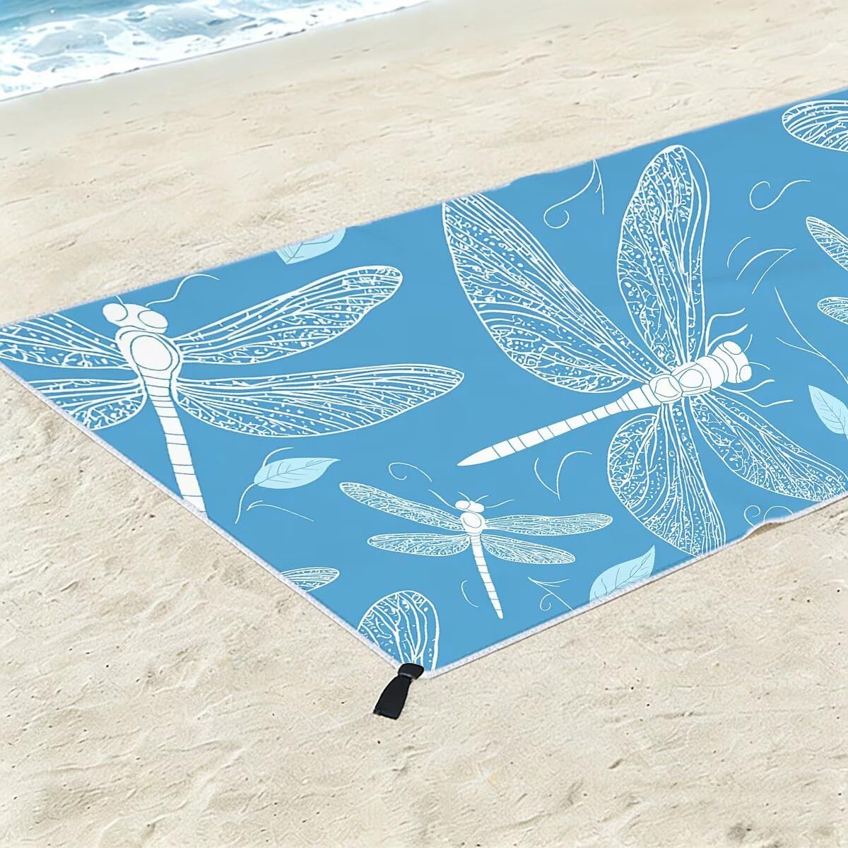 Telo Mare Microfibra, Telo Mare Grande 90x200cm 2 Pezzi, Asciugamano Palestra Donna Asciugatura Rapida, Antisabbia Asciugamano Microfibra, Leggero Asciugamani Palestra per Regalo (Libellula) -4246