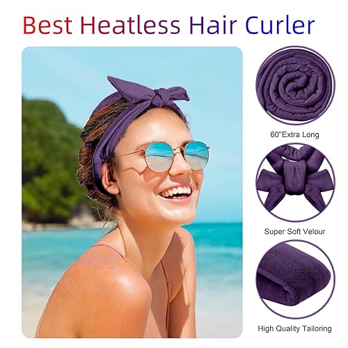 Miniatura 4 de Rizador de pelo sin calor, rizadores de pelo sin calor para dormir en rizos sin calor, diadema sin calor, rizos nocturnos para mujeres y niñas,