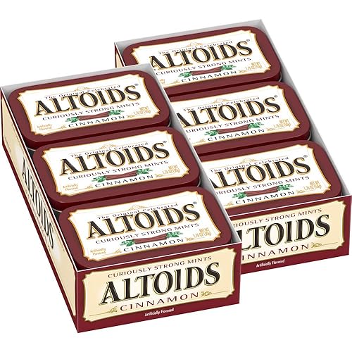 ALTOIDS - Pastillas de menta duras de canela clásicas en masa, lata de 1.76 oz (paquete de 12)