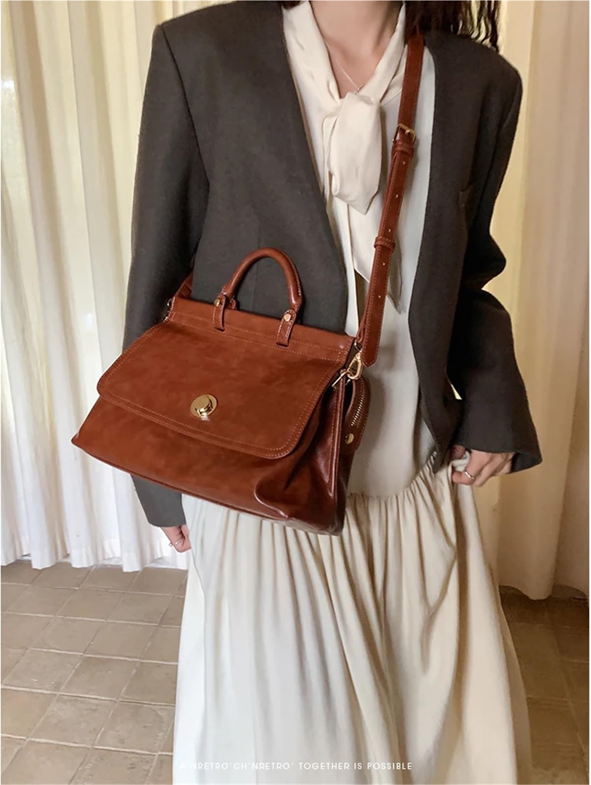 Bolso de mujer Bolsos mensajero for hombro cuero retro