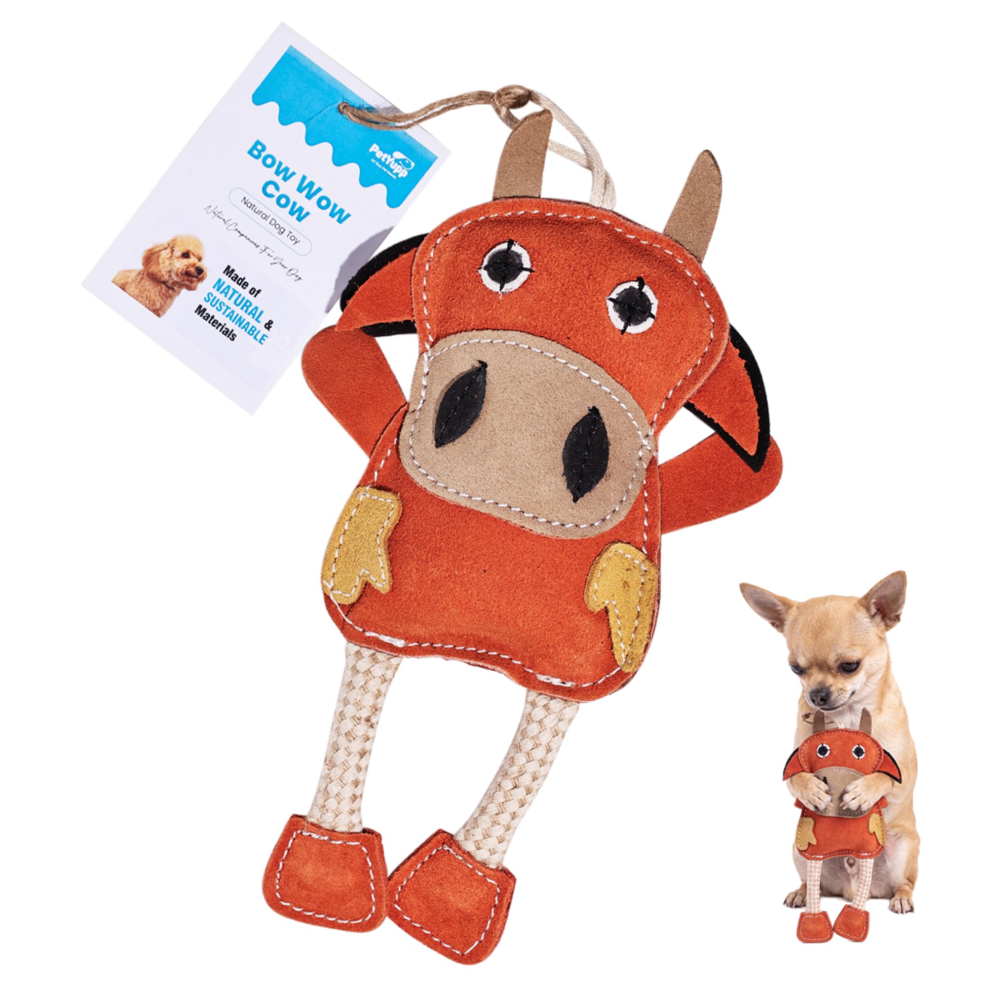 Jouet pour chien en cuir Bow Wow avec fibre de coco pour chiots