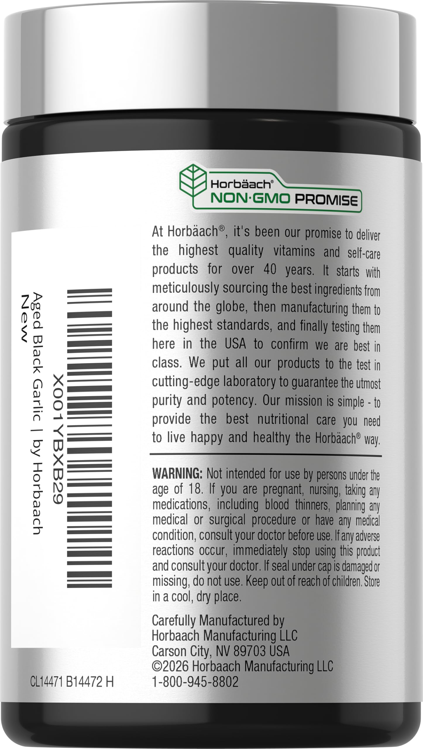Horbäach Aged Garlic Extract Capsules | 60 Count | Fermented Supplement — Amazon image 3
