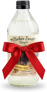 Mother Earth, Organic Vinegar with The Mother, Raw, Unpasteurized, Unfiltered - White Vinegar, Apple Cider Vinegar, (White Vinegar, 16 Fl Oz (Pack of 1))