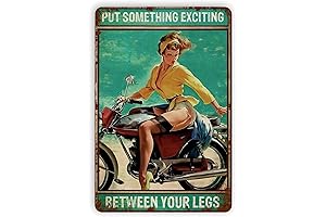 Motorcycle Pinup Girl Metal Tin Signs