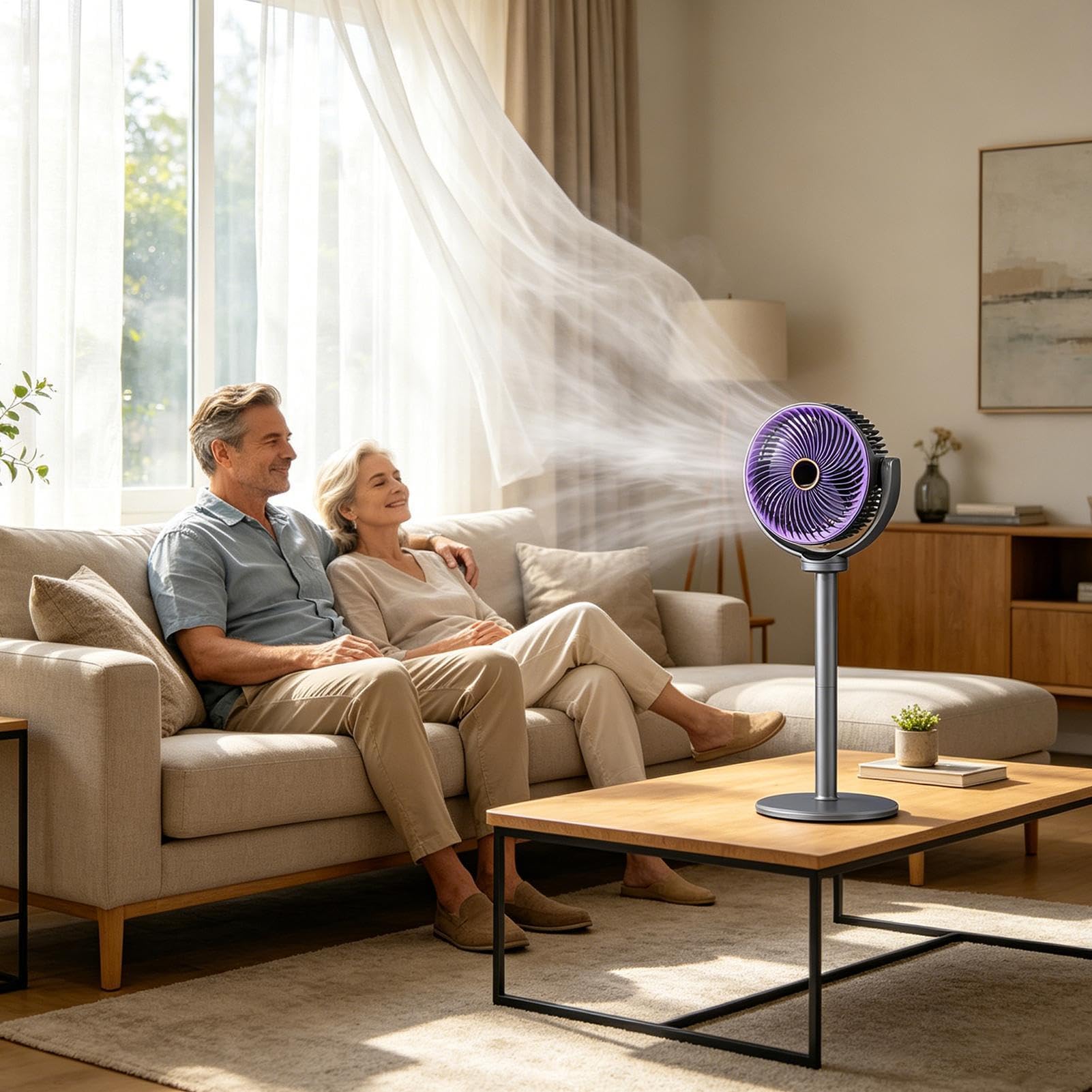 Genérico Ventilador De Pie Recargable Potente Silenciador Portátil