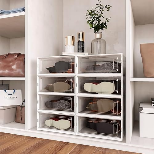 Miniatura 2 de PARANTA Cajas de almacenamiento extra grandes para botas y zapatos, organizador apilable de plástico transparente para zapatos, cajas de zapatos que