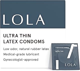 LOLA Ultra Thin Latex Condoms - Ultra Thin Condoms with Silicone Based Lube, Sexual Wellness Condoms with Intimate Lubricant, 24 Count