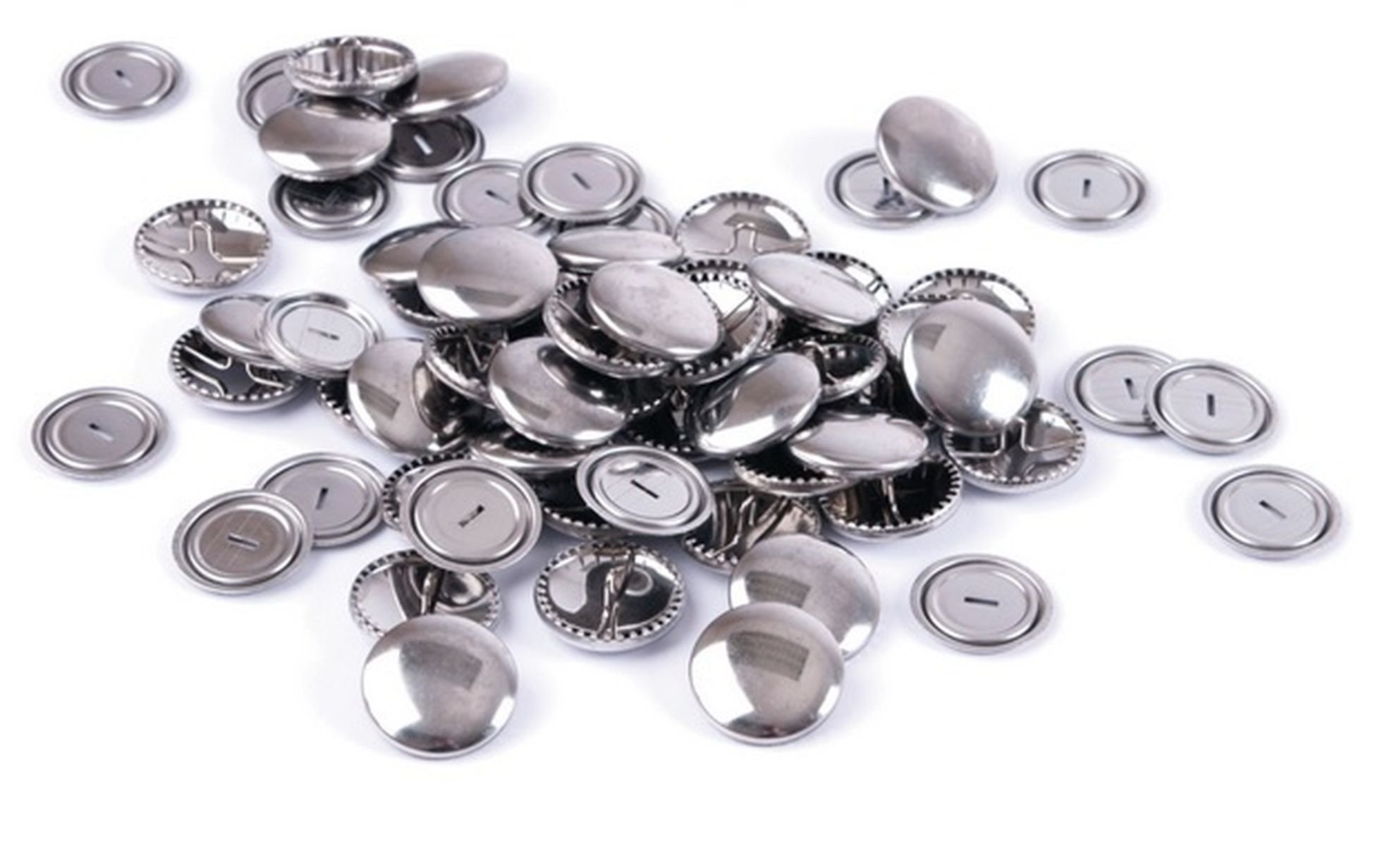 Hemline Self Cover Buttons Shells Trims Metal Top 19mm No Sewing Or Tool Required Pack of 50