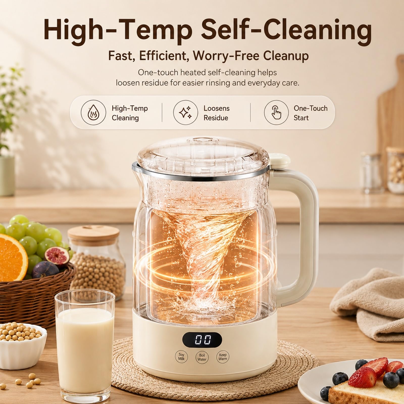 Macchina per Latte Vegetale, 27oz Creatore Automatico Latte di Mandorla