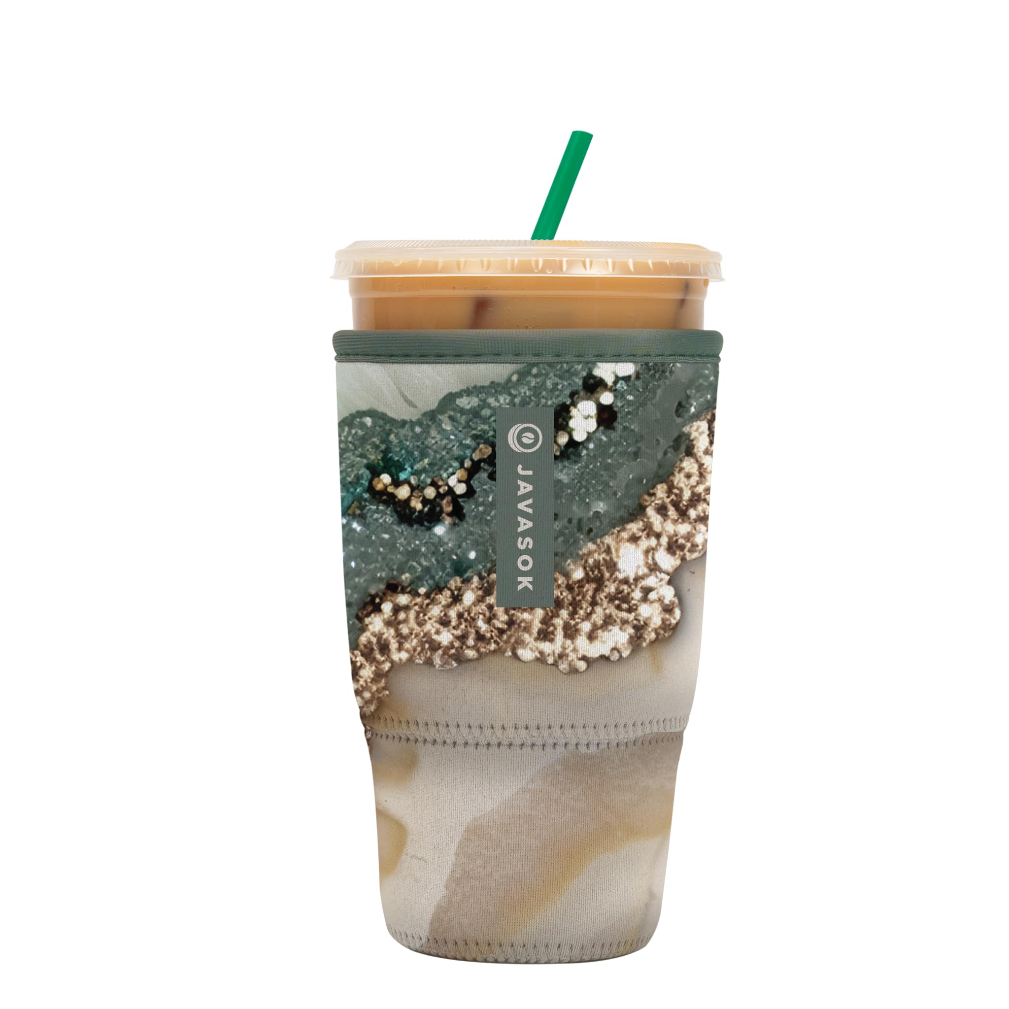 Sok It JavaSok Iced Coffee &amp; Cold Soda Insulated Neoprene Cup Sleeve (Crystal Crush, Large: 30-32oz)