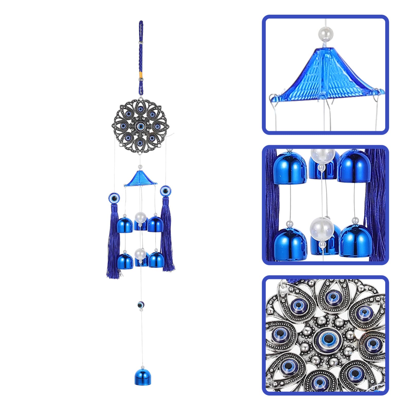 HANABASS 4stücke Balcony Wind Bell Mit Bösen Augen Windspiel Dekoration Für Garten Terrasse Hängender Aus Robustem Material Für Außenbereich Stilvolle Heimdekoration