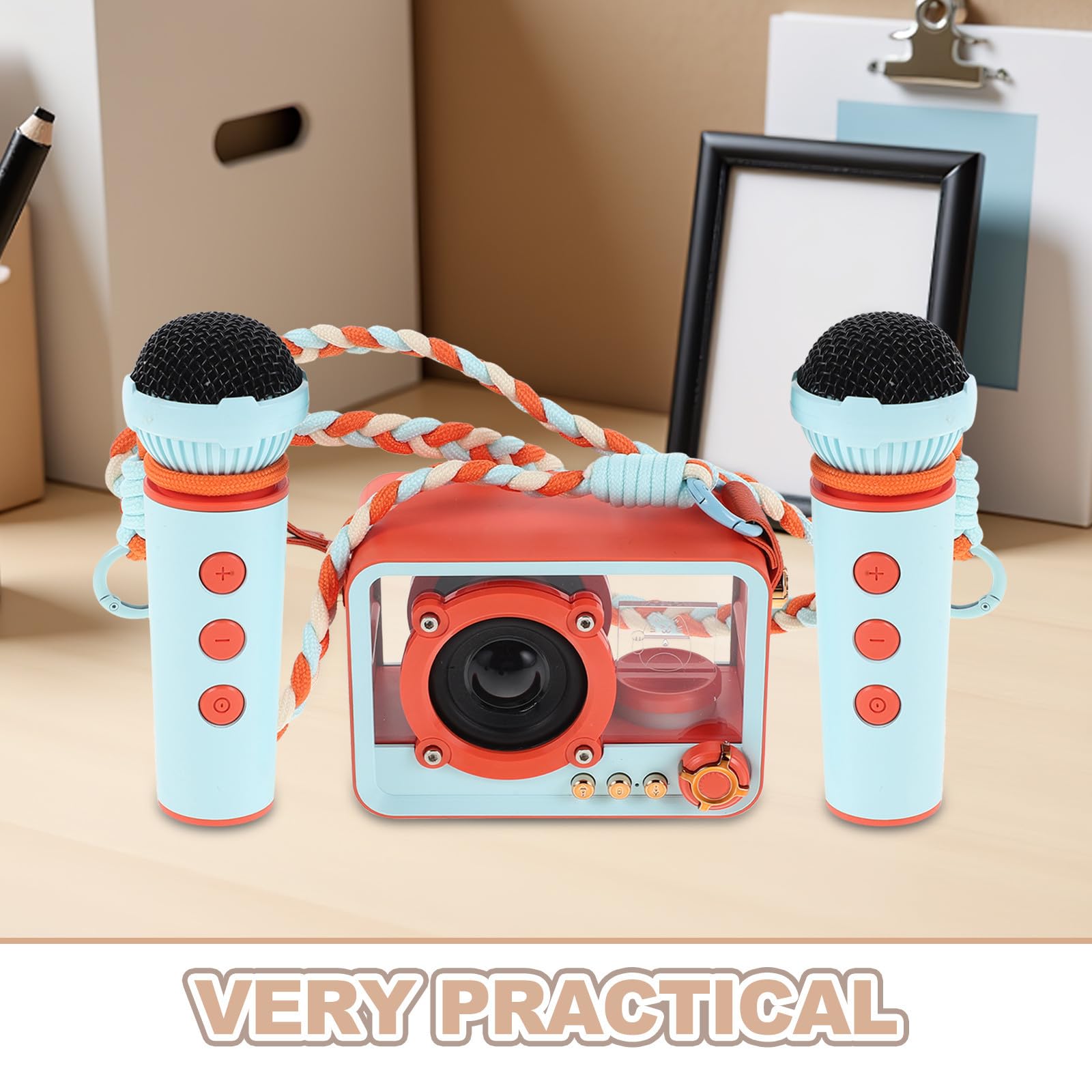 Lurrose Altavoz Inalámbrico Mini de Karaoke, Micrófono y Altavoz Portátil de Abs, Conexión sin Cables, para Fiestas en Casa y Uso Doméstico
