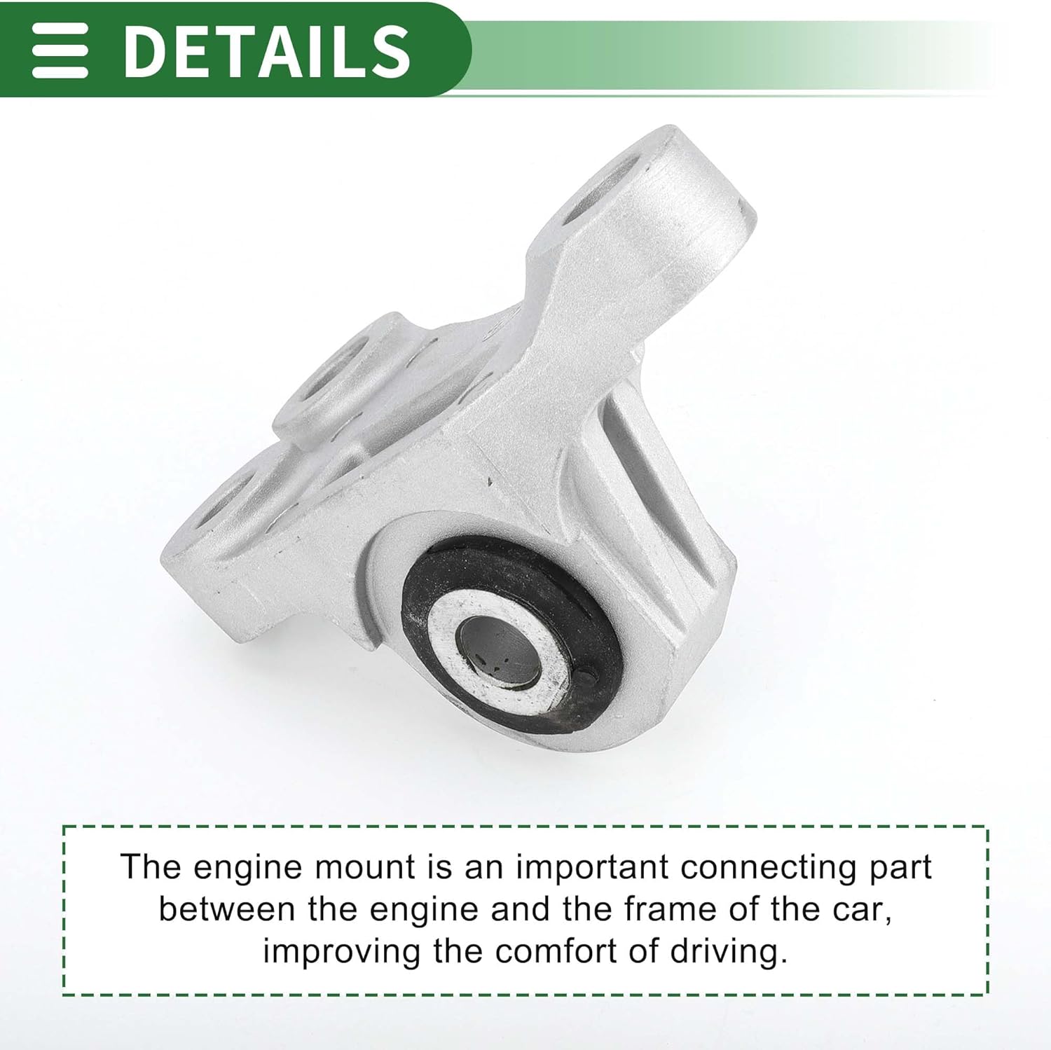 Motoforti Engine Motor Mount, Engine Mounting, for Jeep Renegade 1.3L, 2.4L 2015-2020, No.68363996AA, Silver Tone