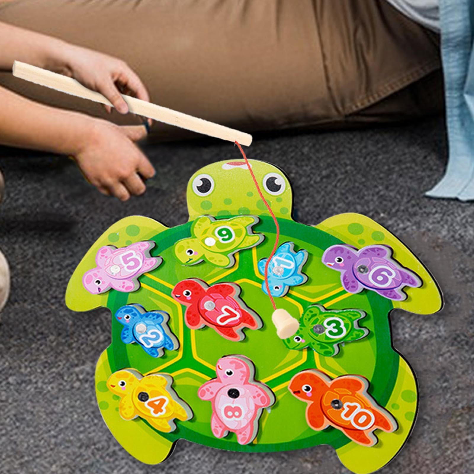 Game di pesca magnetica, giocattolo da pesca magnetico - Game di pesca dei numeri magnetici - Assistenza didattica per l'apprendimento in età prescolare, strumento di familiare interattivo per bambini