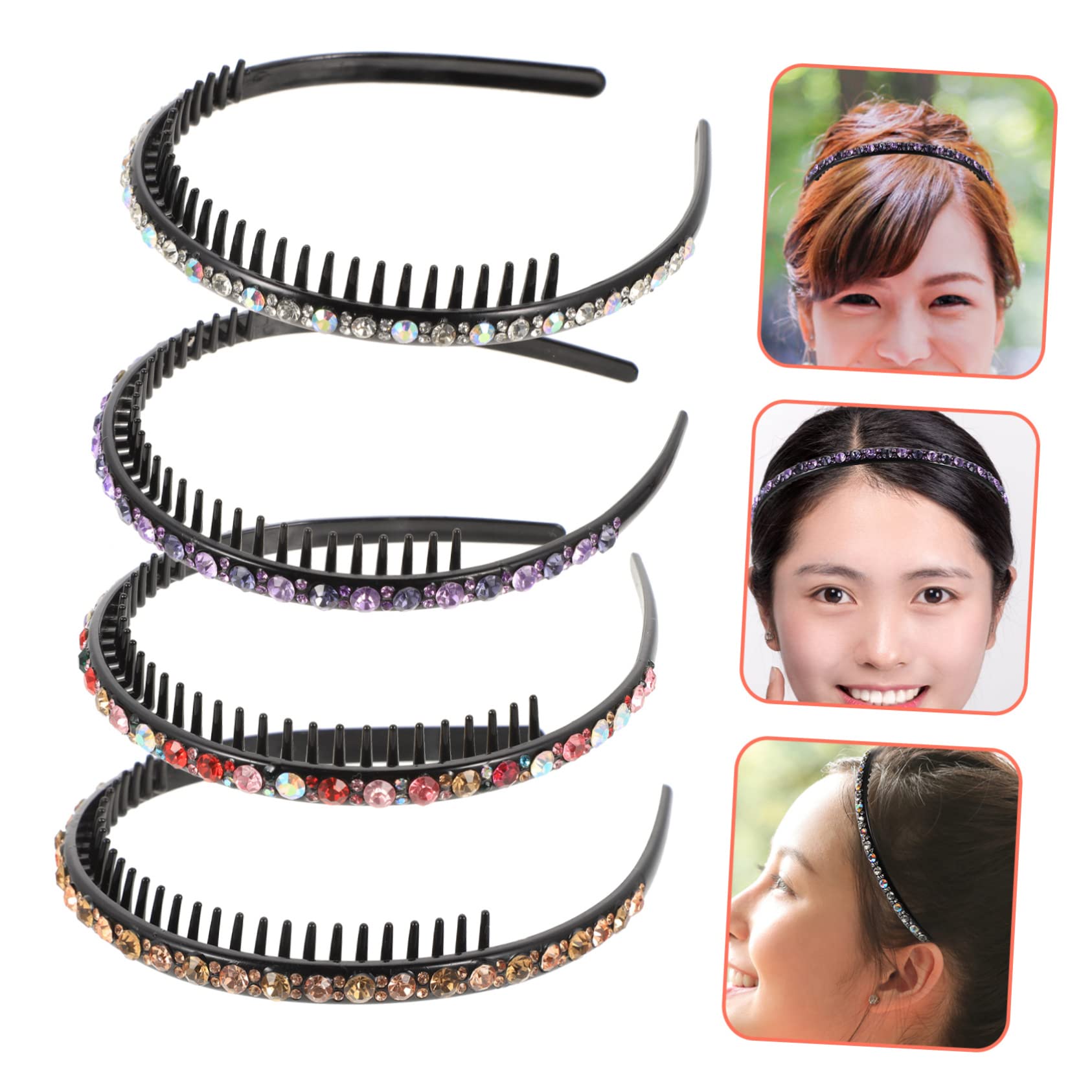 Didiseaon 12pezzi Cerchietti Eleganti Con Strass Design Leggero e Antiscivolo Per Donne Accessori Per Pratici e Delicati Per Casa e Attività Quotidiane