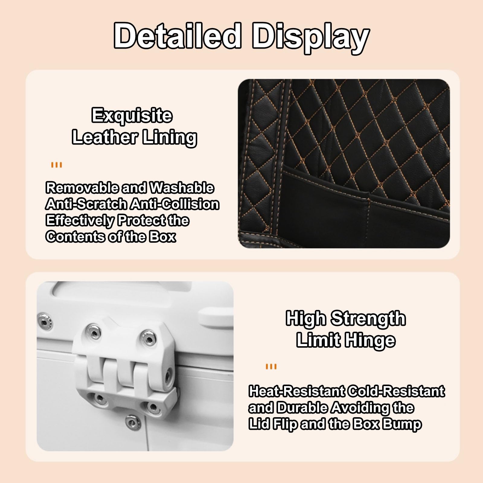 40L/45L Top Case Moto Amortiguadora Aleación De Aluminio Maletero De Motocicleta Con Placa Universal Impermeable Caja Para Moto Con Cerradura De Seguridad Para Casco Equipaje Diseño Cuadrado Robusto(B