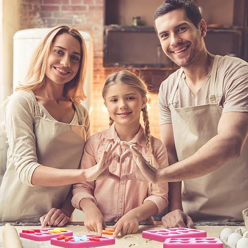 Miniatura 6 de Cunhill Molde de silicona para chocolate con 4 agujeros, 4 piezas, mini caricatura, mariposa, corbata, moldes para hornear, cupcakes, jabón,