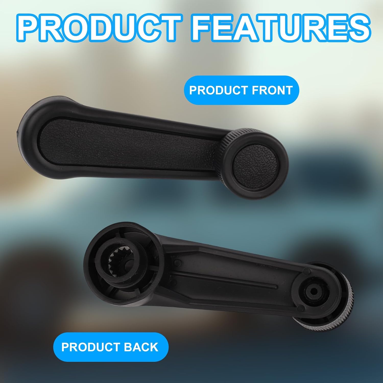 lasuroa 2pcs Manual Window Handle Car, Driver & Passenger Side Replacement Crank Handles Parts Accessories for 1992-1998 Geo Tracker Suzuki (Black)