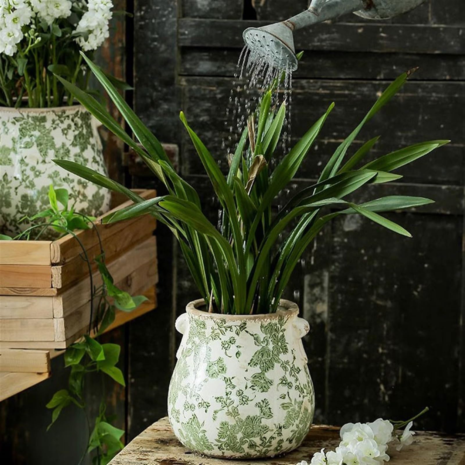 Vaso per Piante Vasi da Fiori in Ceramica Vintage per Uso Domestico Fioriera da Patio Esterna Rustica di Lusso Premium con Senso di Stile Creativo