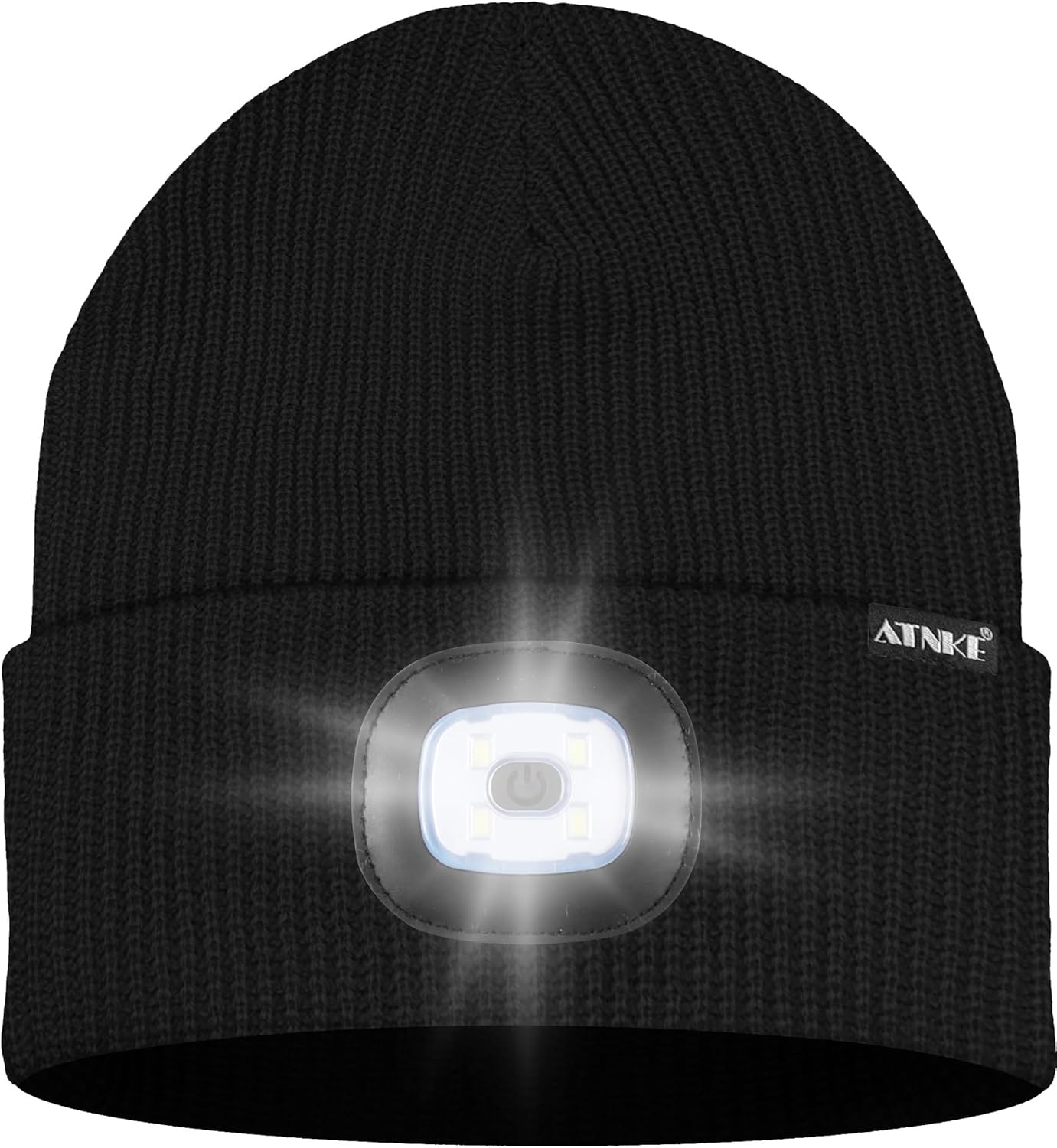 ATNKE LED Beanie with The Light, Unisex USB Rechargeable 4 LED Running Headlamp Bright Caps Gifts for Men Dad and Women - Image 2