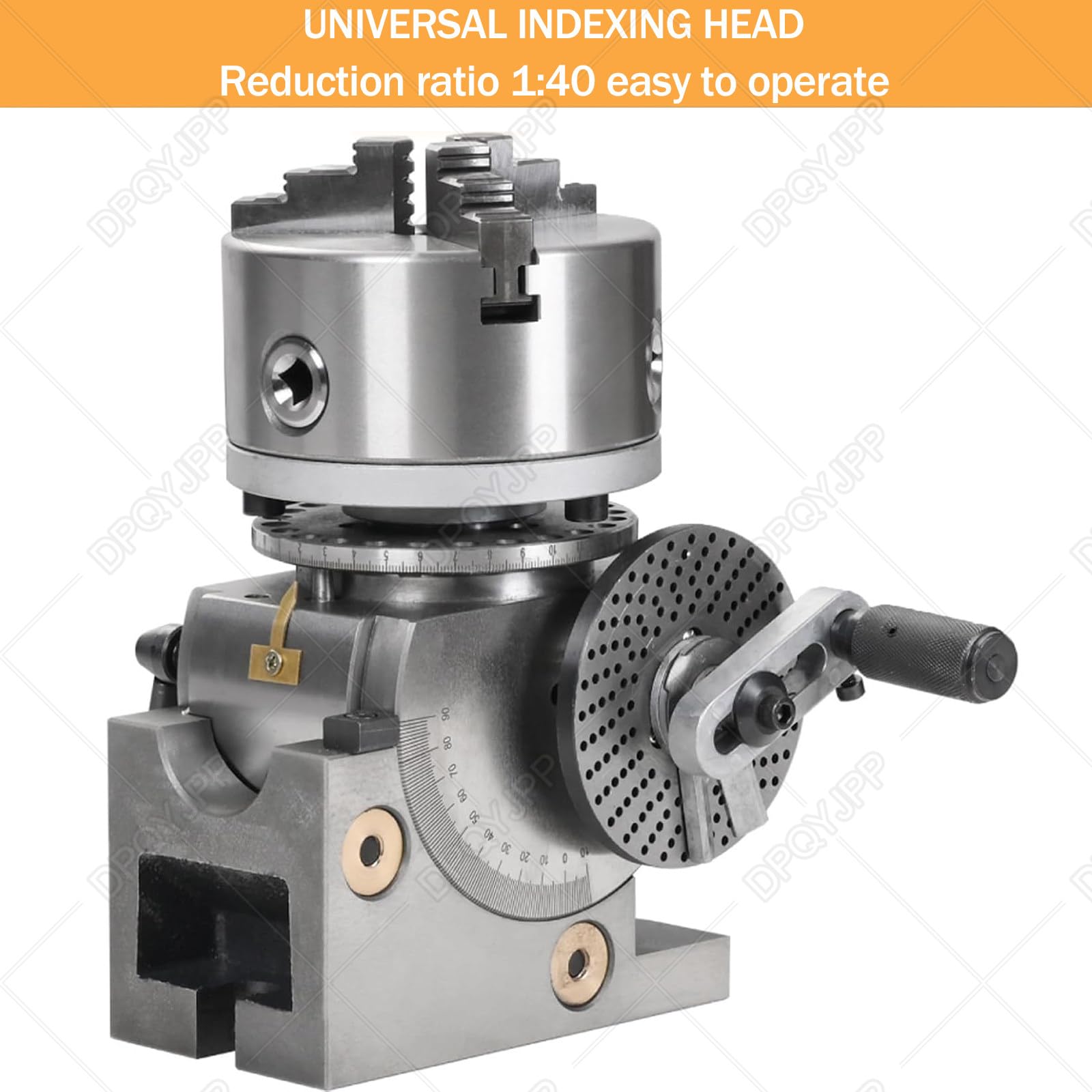 Ensemble fraisage à tête diviseuse 4 po/5 po/6 po avec mandrin à 3 Mors et Contre-Pointe - Comprend mandrins 100 mm, 125 mm, 160 mm pour fraiseuses, rectifieuses perceuses 5in/125mmchuck