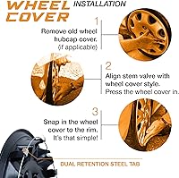 Vista 6 de Juego de tapacubos universales de 16 pulgadas para ruedas de automóvil, ajuste universal para llantas de base de 16 pulgadas