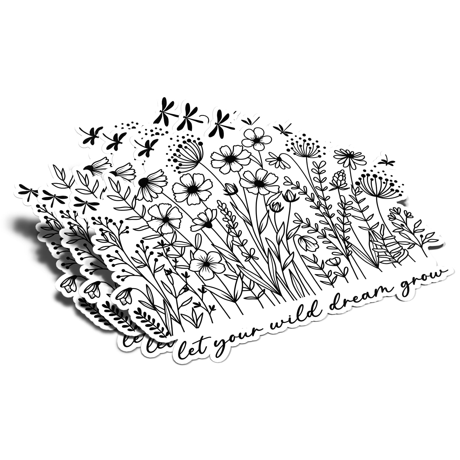 Let Your Wild Dream Grow Sticker Decal Waterproof Vinyl Stickers Adult for Laptop Kindle Car Tumbler Water Bottle Mug Phone Notebook - Size 3”x2.4” (3)