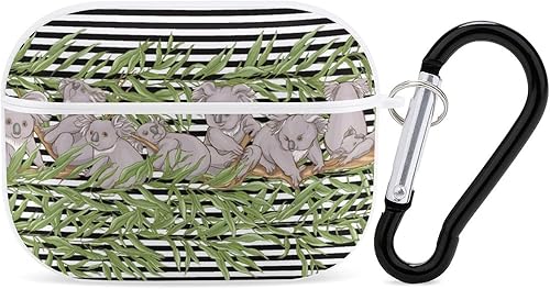 Miniatura 9 de Linda funda para Airpods Pro con estampado de oso koala con llavero, protección completa, duradera, a prueba de golpes, funda rígida de PC para