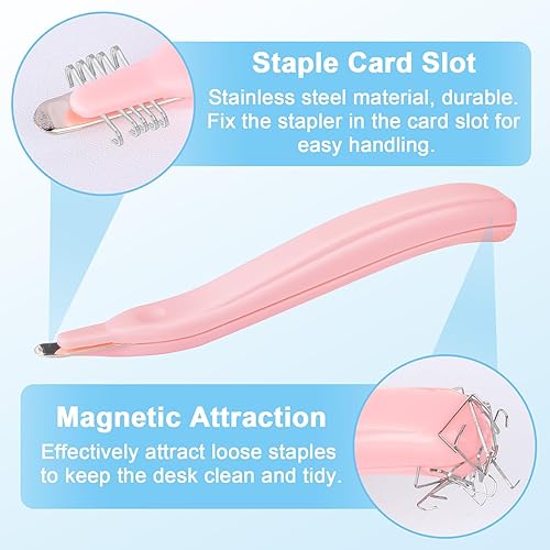 Miniatura 5 de Paquete de 4 herramientas de eliminación de grapas magnéticas, removedor de grapas profesionales, removedor de grapas para aula, herramienta de