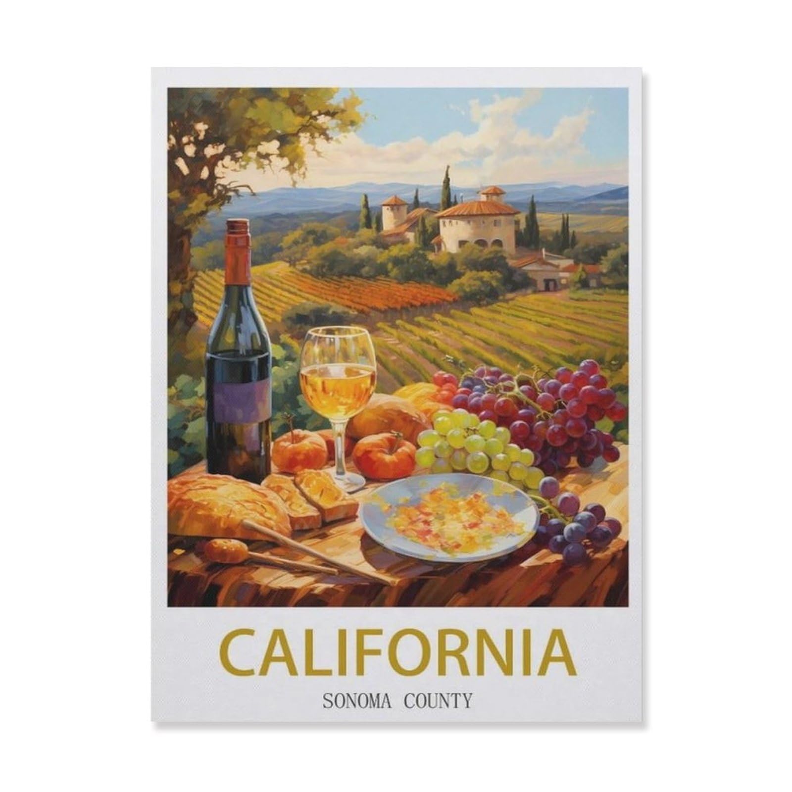 Funny Metal Tin Signs，Sonoma County California(30x40cm）