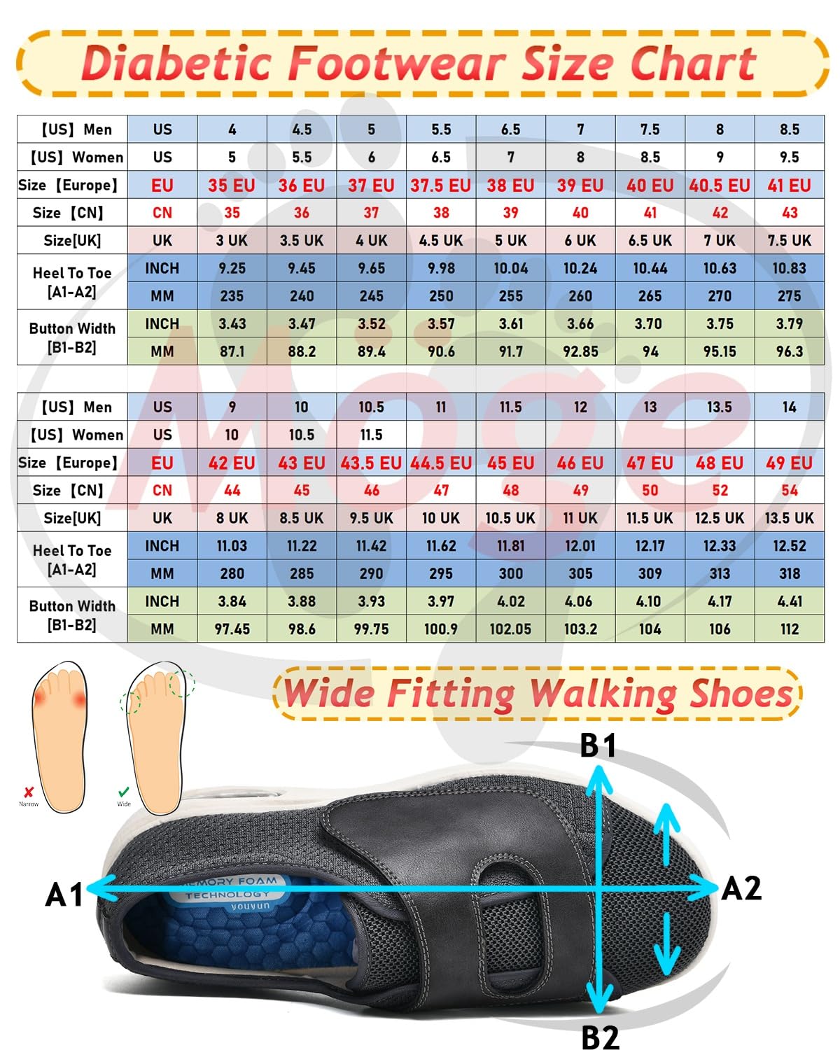 Zapatos para diabéticos para Pies Hinchados Obesos para Hombres Mujere Ortopédicos para Ancianos Zapatillas ortopedicas Mujer Anchos