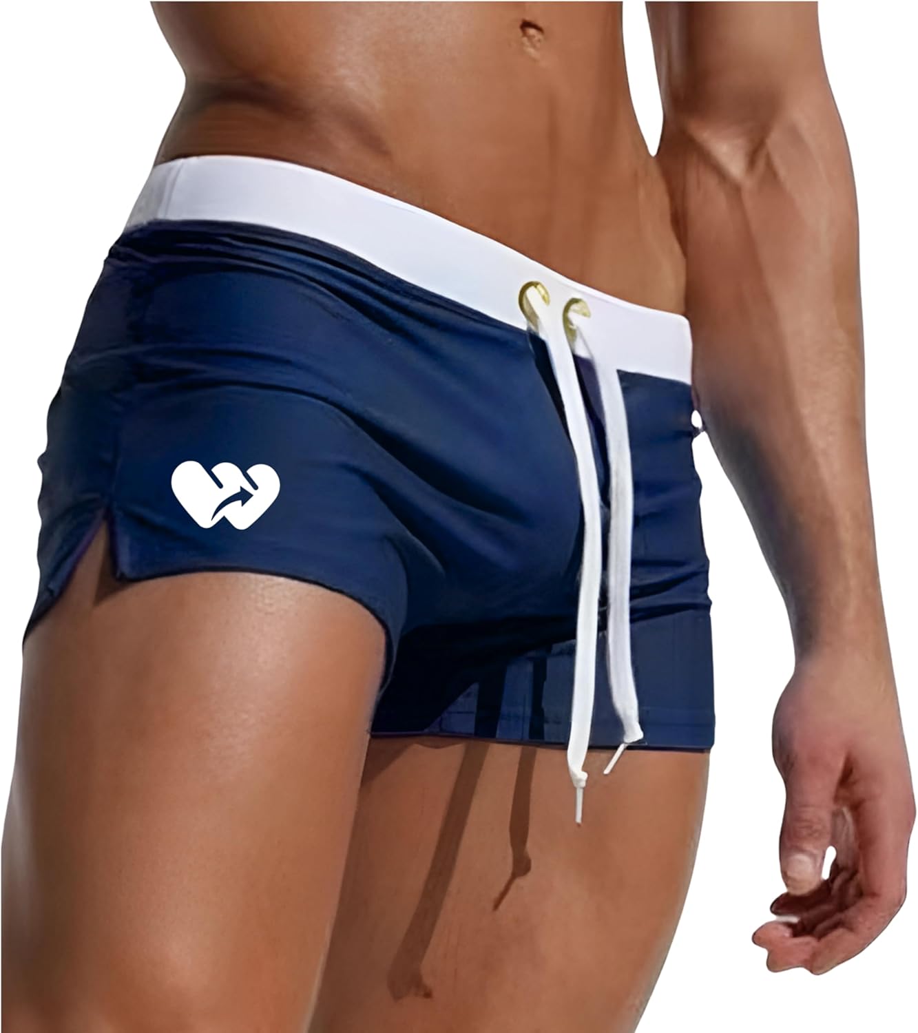 Men's Square Cut Swim Trunks and Drag Suit, Back Pocket