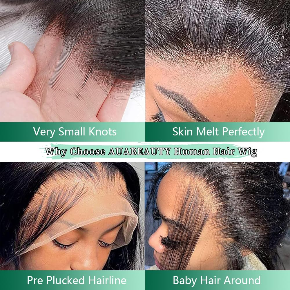 13x4 Body Wave Lace Front Wigs Human Hair 24 Inch 250 Density HD Lace Front Wigs Pre Plucked Brazilian Virgin Human Hair Wigs for Women Glueless Frontal Wigs Human Hair Natural Color Body Wave Wig