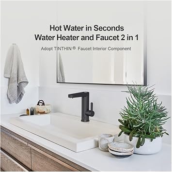 Electric Water Heater Hot Faucet 2 in 1 Basin Tap Tankless Geyser 220 Instant for Home(Matte White)