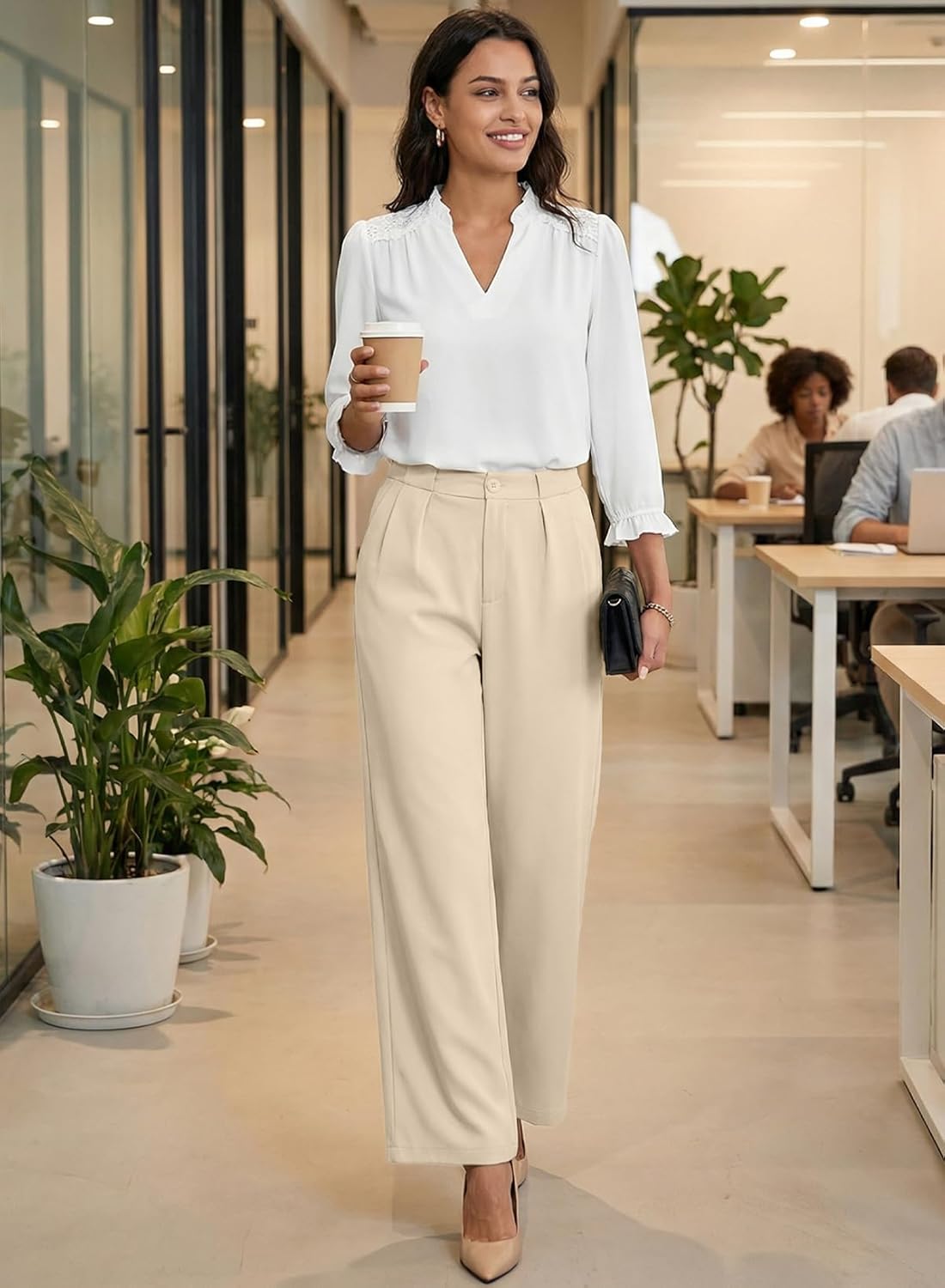 EVALESS Womens Dress Pants High Waisted Business Casual Work Office Trousers - Image 7