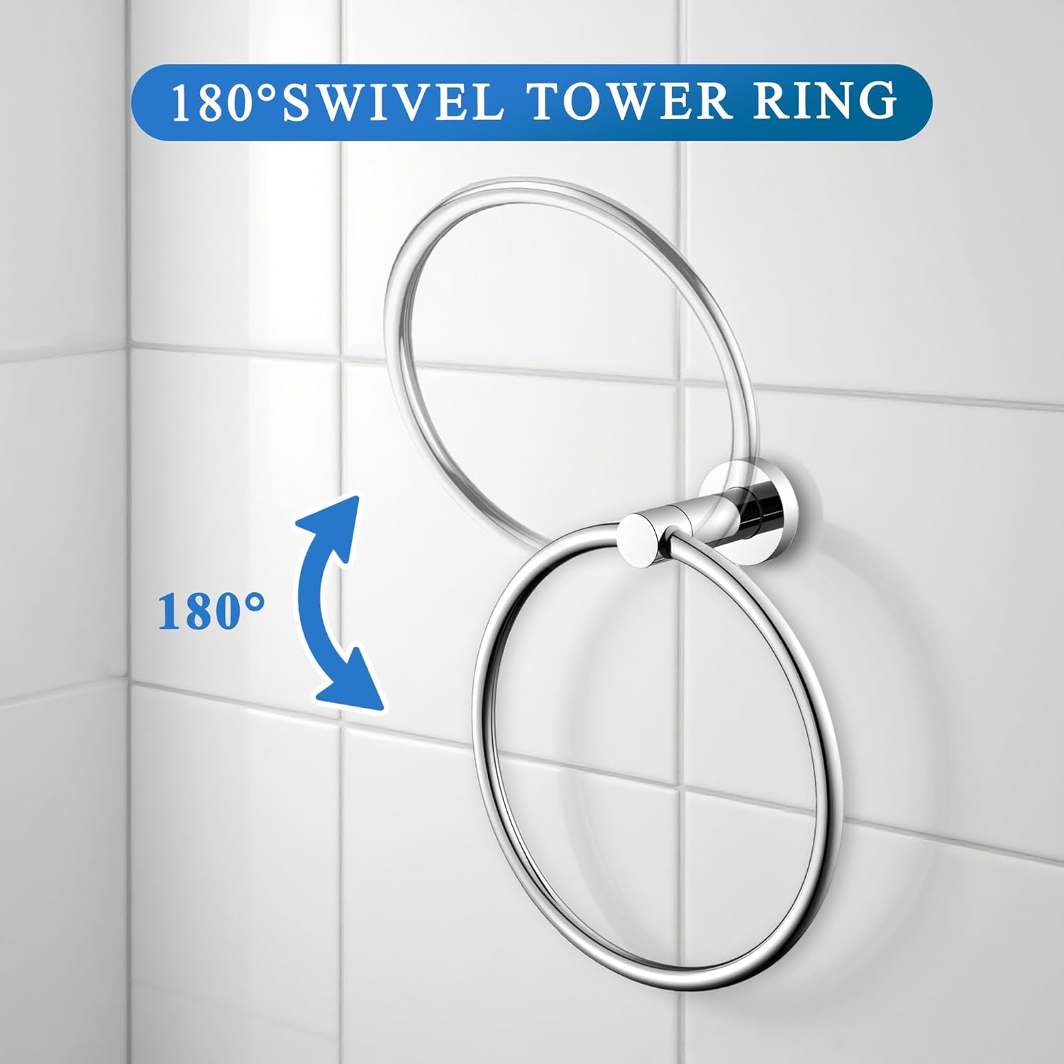 Towel Ring Round Towel Holder for Bathroom Hand Towel Racks Wall Mounted Stainless Steel