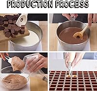 Vista 5 de Sakolla - Molde cuadrado de chocolate de silicona, moldes de 80 cavidades para chocolate, caramelo, praliné, cubitos de hielo, gelatina y gominola