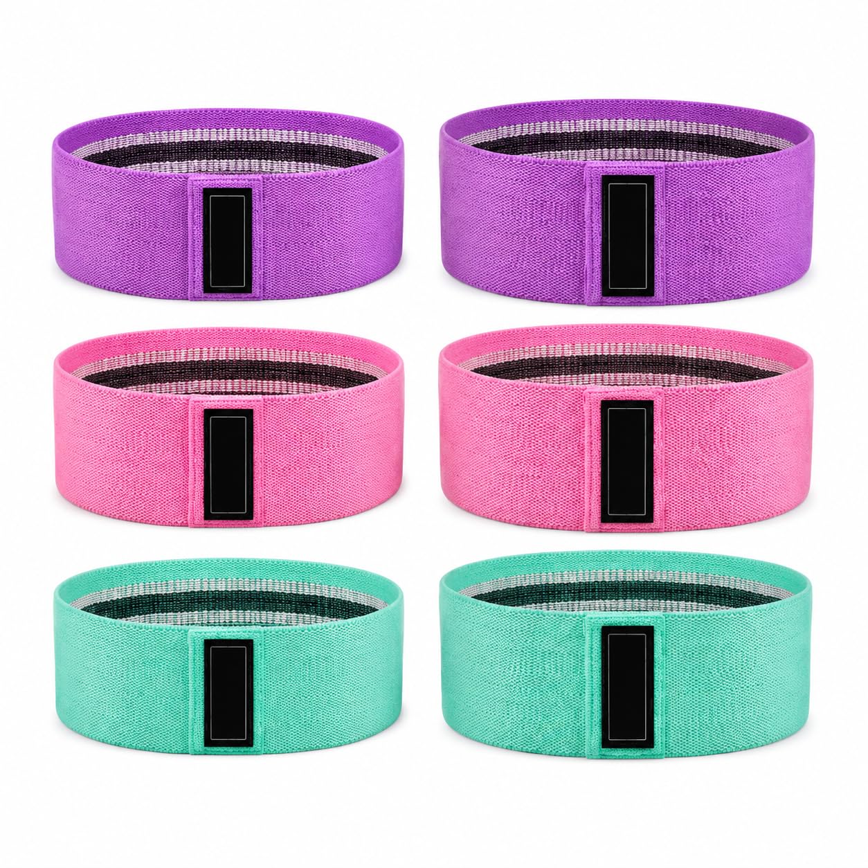 Loop Resistance Bands, 6-Piece Set, 3 Levels, 7 cm And 8 cm Sizes
