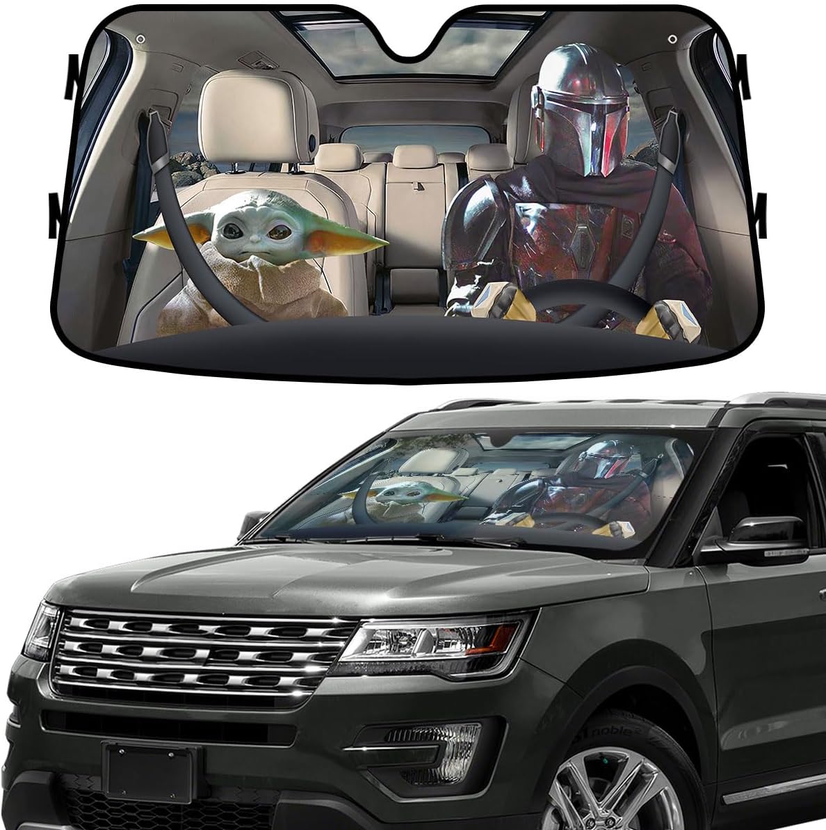 Star Movie Baby Alien Guard Funny Windshield Sun Shade for Car SUV Truck (55x30 Inches), Car Sun Shade Windshield, Car Shades for Front Windows, Sunshade for Car, Protector Blocks UV